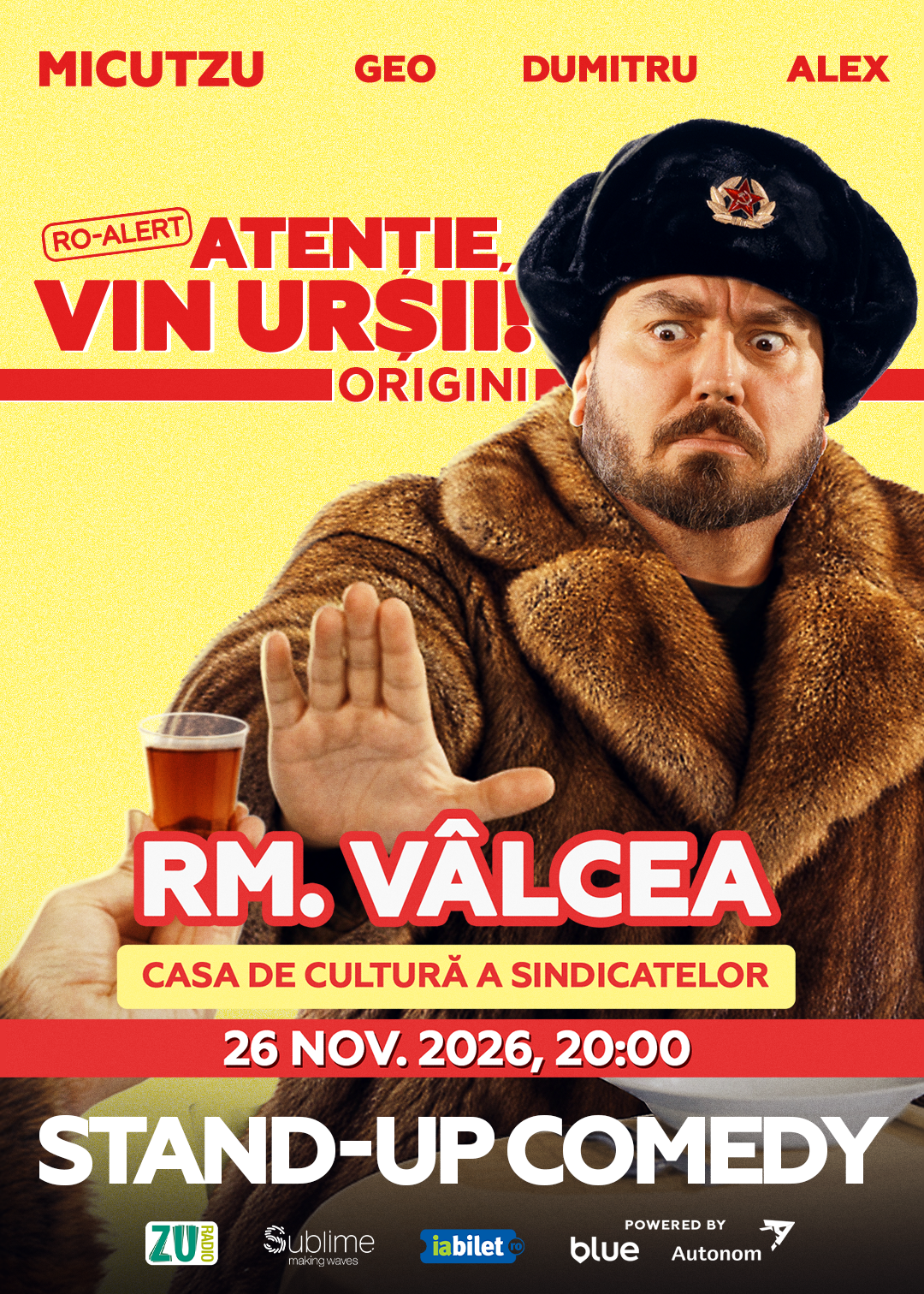 Stand-up Comedy cu Micutzu, Geo Adrian si George Dumitru - “Atentie, vin ursii!”