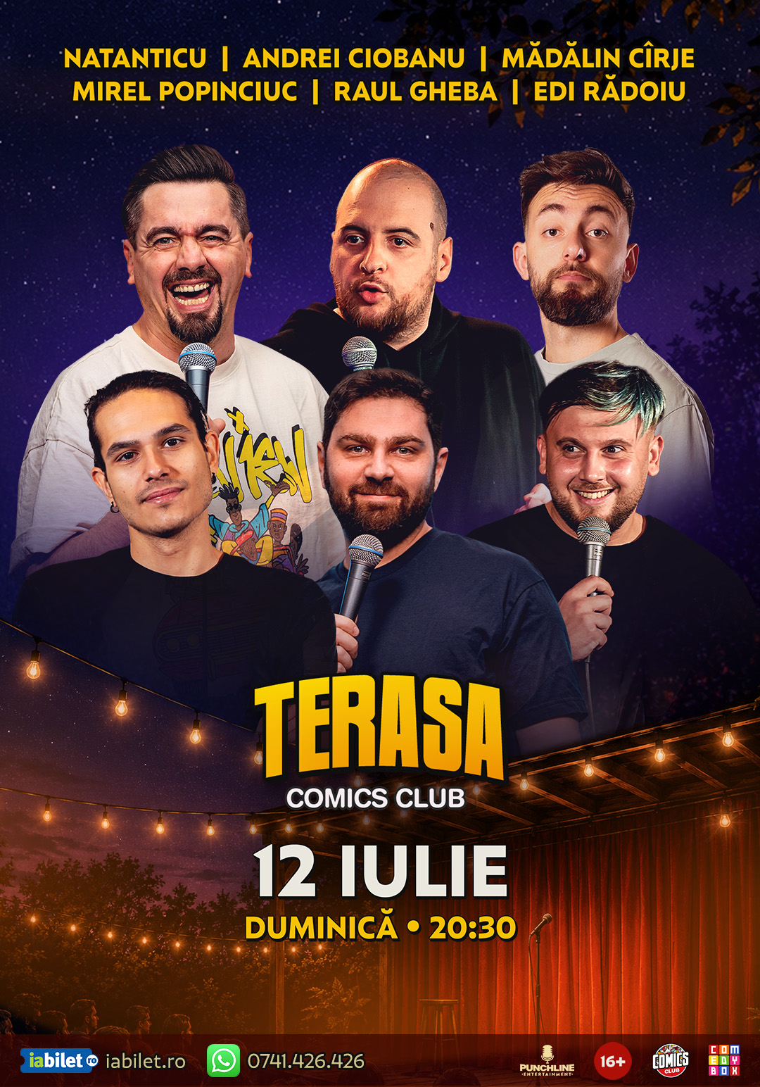 Stand-up cu Natanticu, Ciobanu, Cîrje, Mirel, Raul Gheba și Edi Rădoiu pe Terasa ComicsClub!